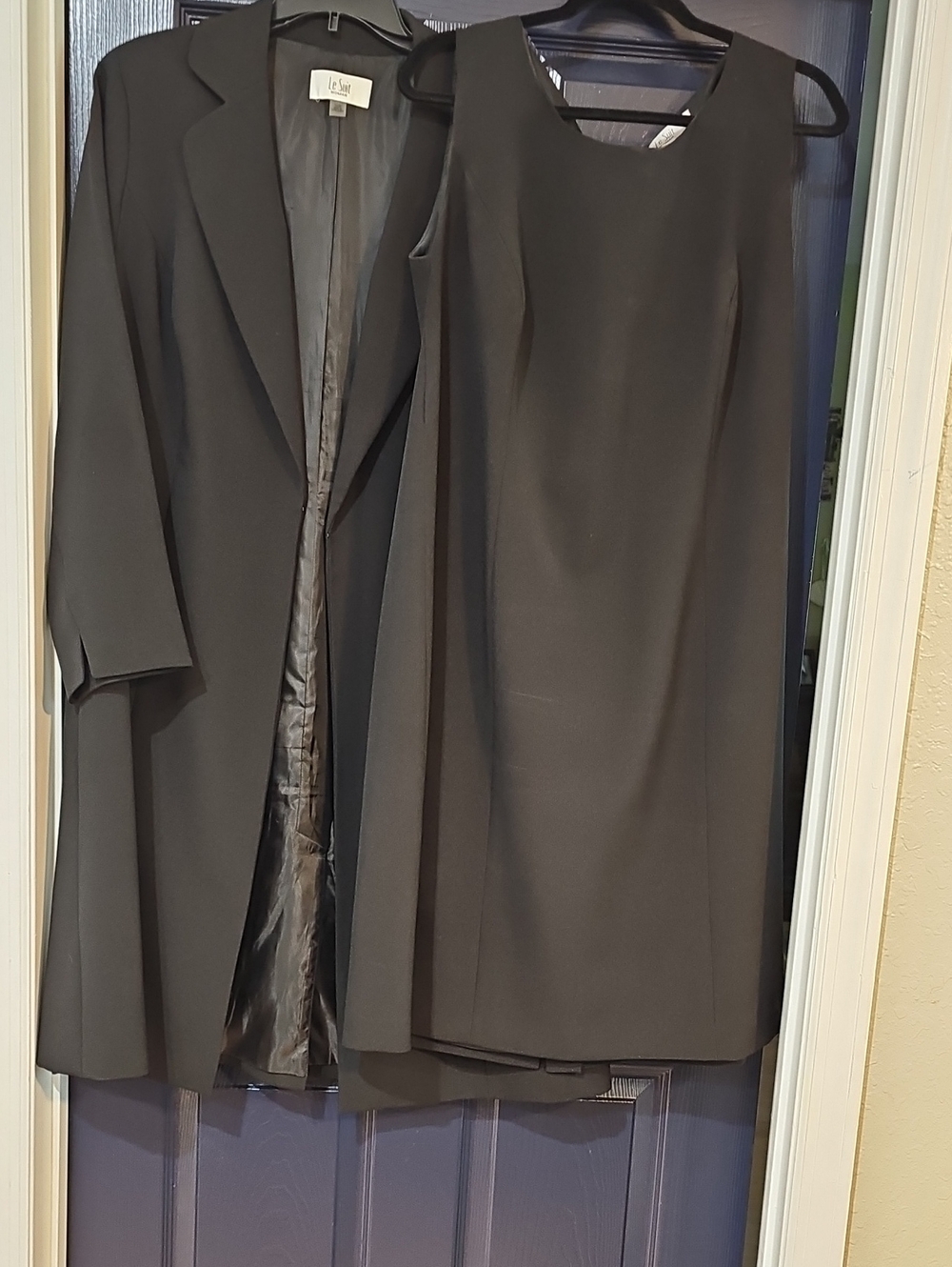 Le Suit Women's Black Midi Dress with Matching Jacket